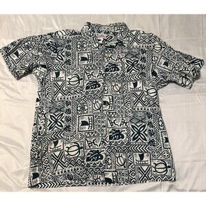 Hawaii L Vintage Hawaiian Floral Shirt 100% Cotton, Casual, Beach, Short Sleeve